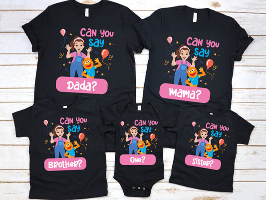Can You Say One Shirt - Ms Rachel Birthday Shirt - Custom Personalized First Birthday Girl Tee