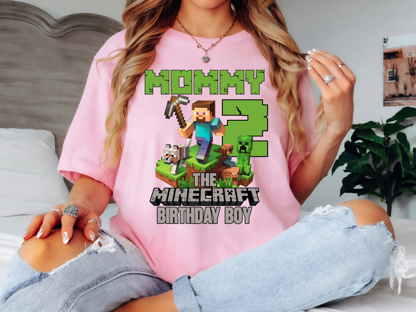 Custom MineC Family Birthday Boy Shirt,Birthday Outfit for Kids