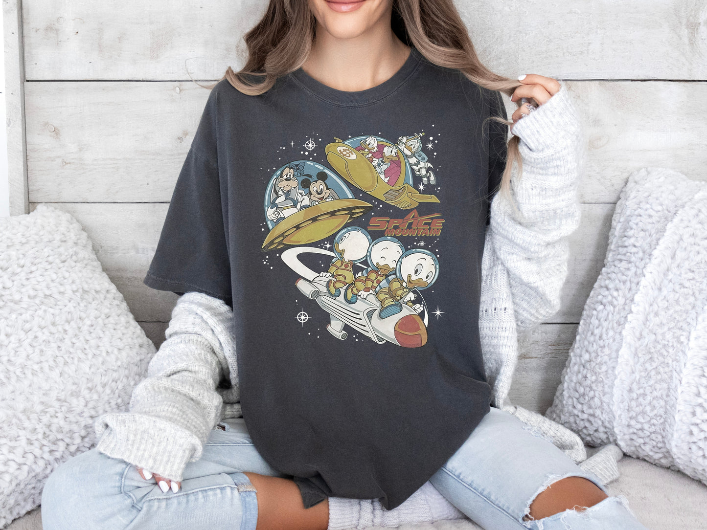 Vintage Mickey Space Mountain Comfort Colors Shirt, Disney Space Exploration Shirt