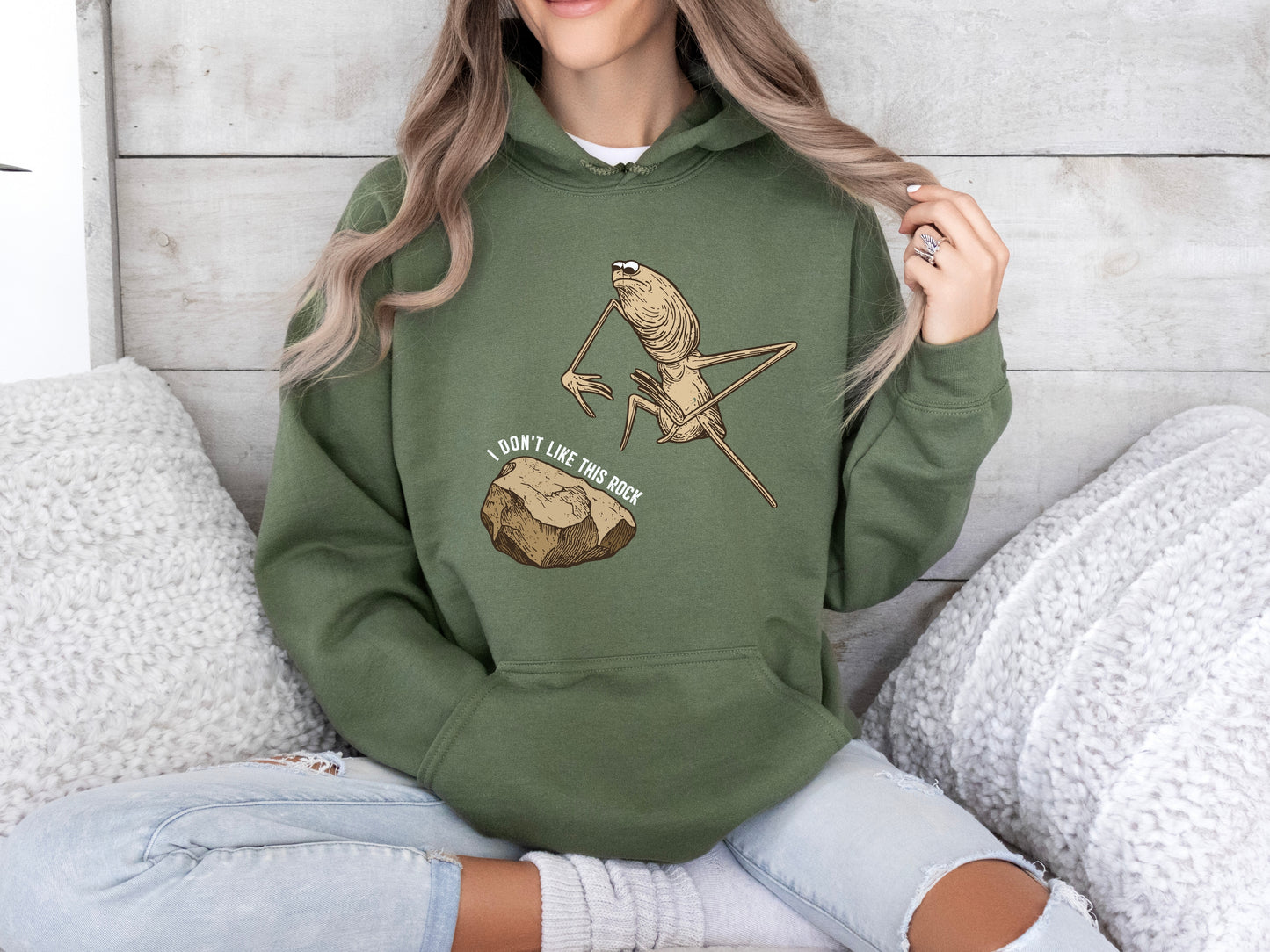 Marcus The Worm Hoodie, I Don't Like This Rock Hoodie