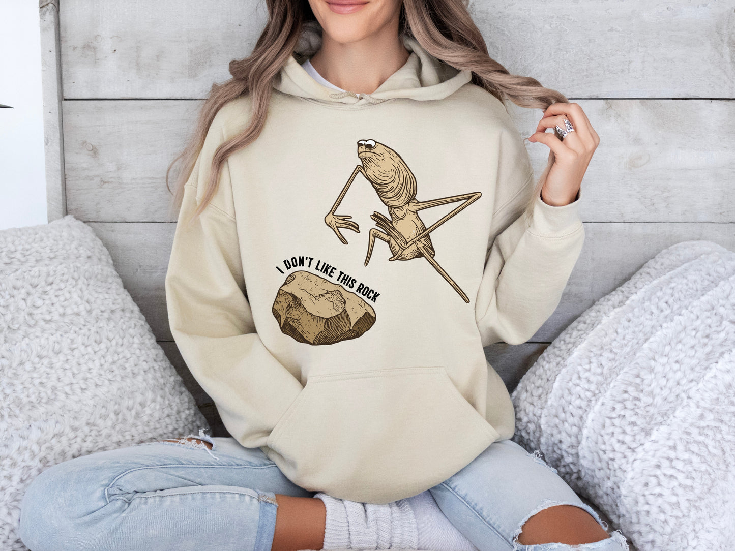 Marcus The Worm Hoodie, I Don't Like This Rock Hoodie