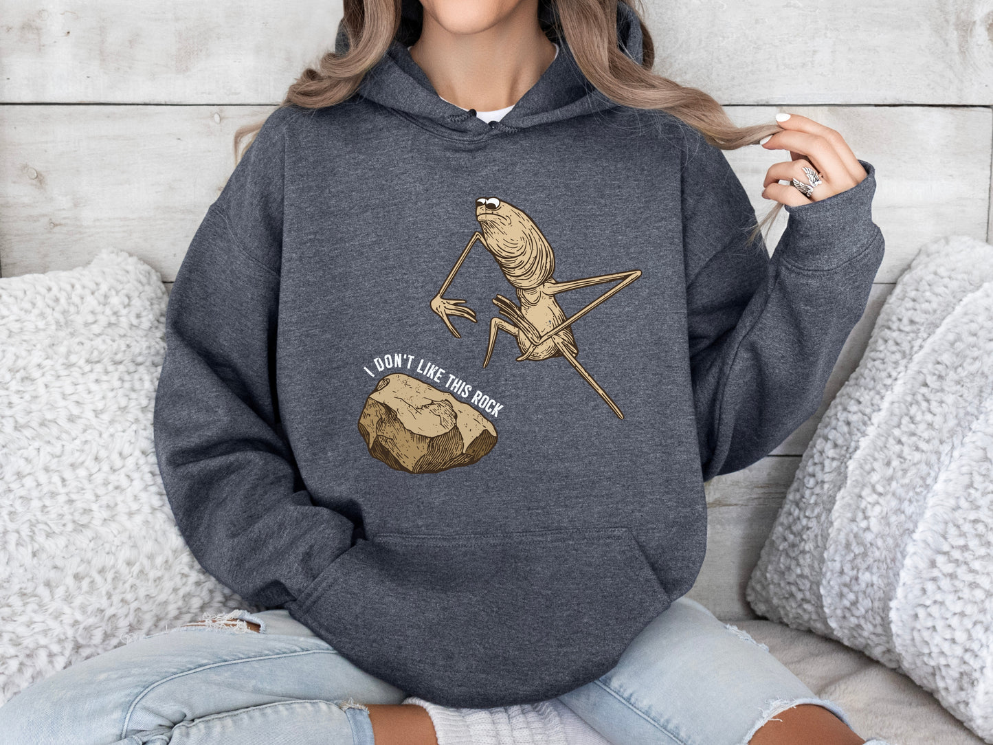 Marcus The Worm Hoodie, I Don't Like This Rock Hoodie