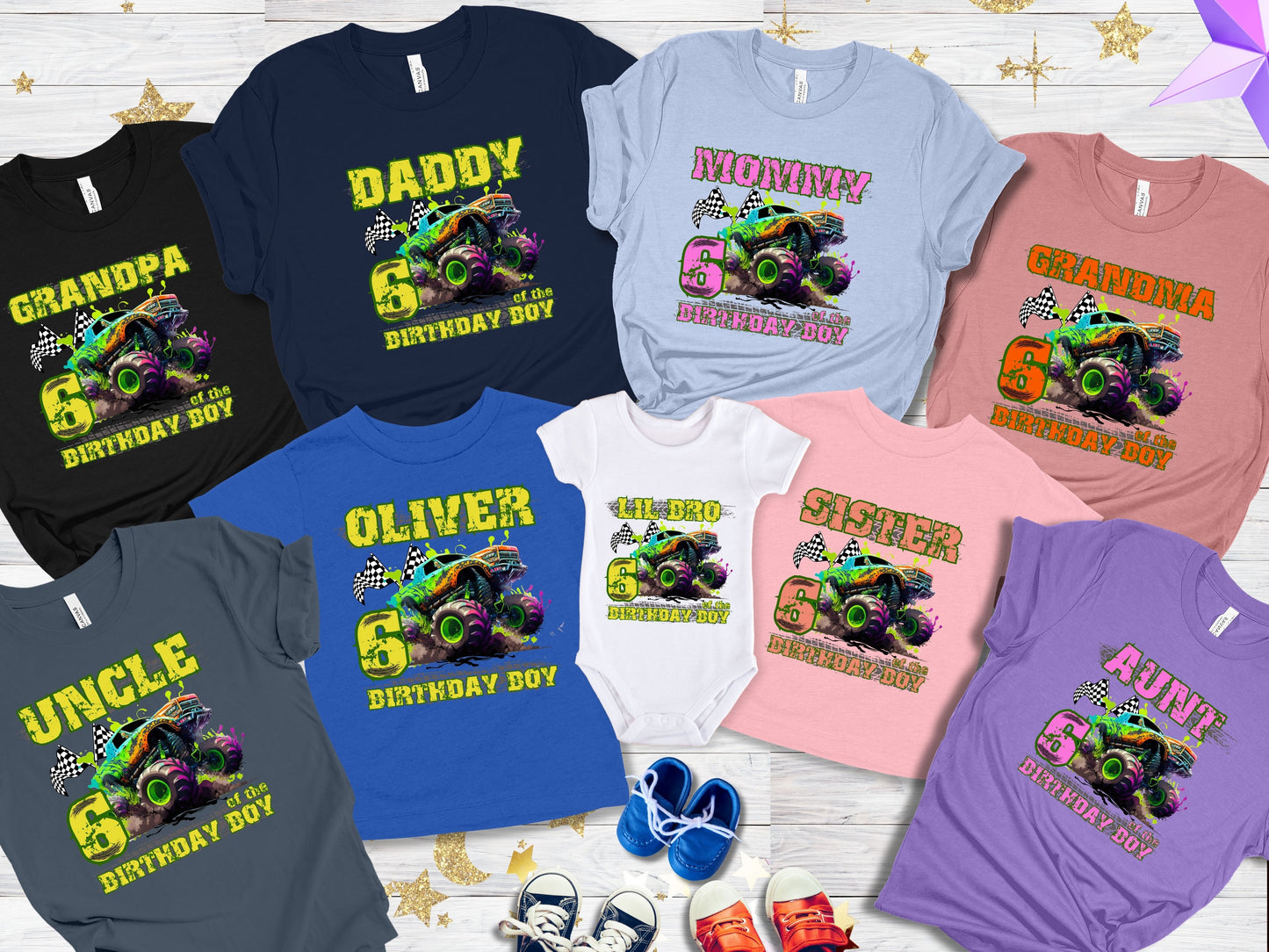 Personalized Monster Truck Birthday Shirt - Custom Race Car Tee
