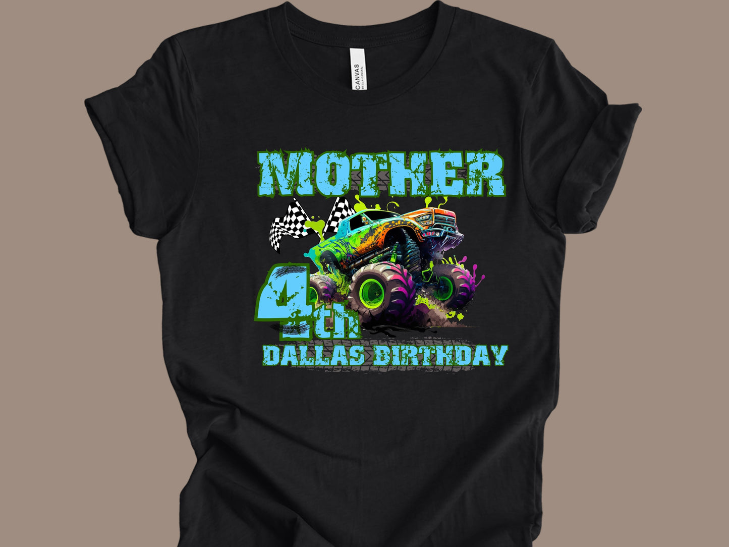 Personalized Monster Truck Birthday Shirt - Custom Race Car Tee