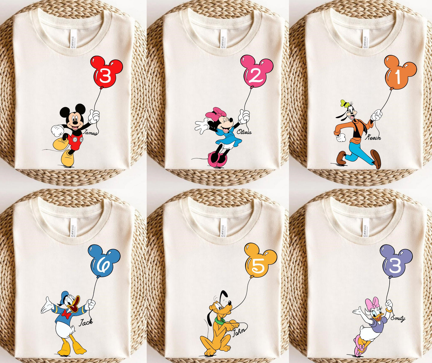 Custom Disney Birthday Shirt, Mickey Balloon, Personalized Gift