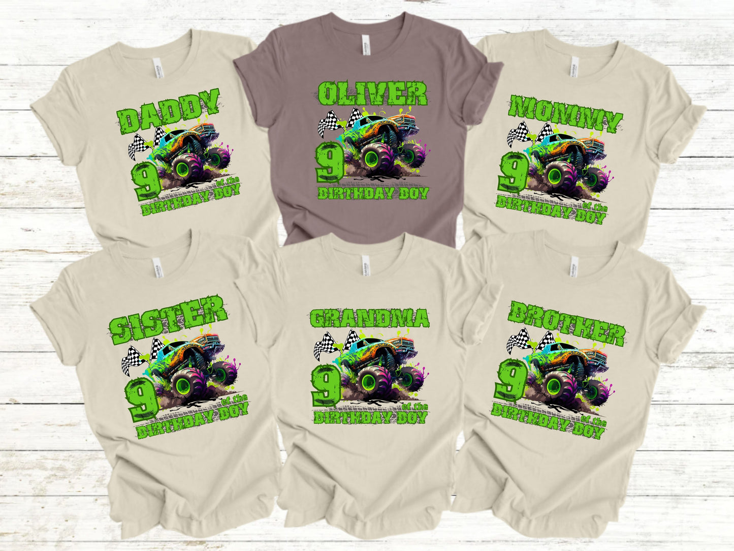 Personalized Monster Truck Birthday Shirt - Custom Race Car Tee
