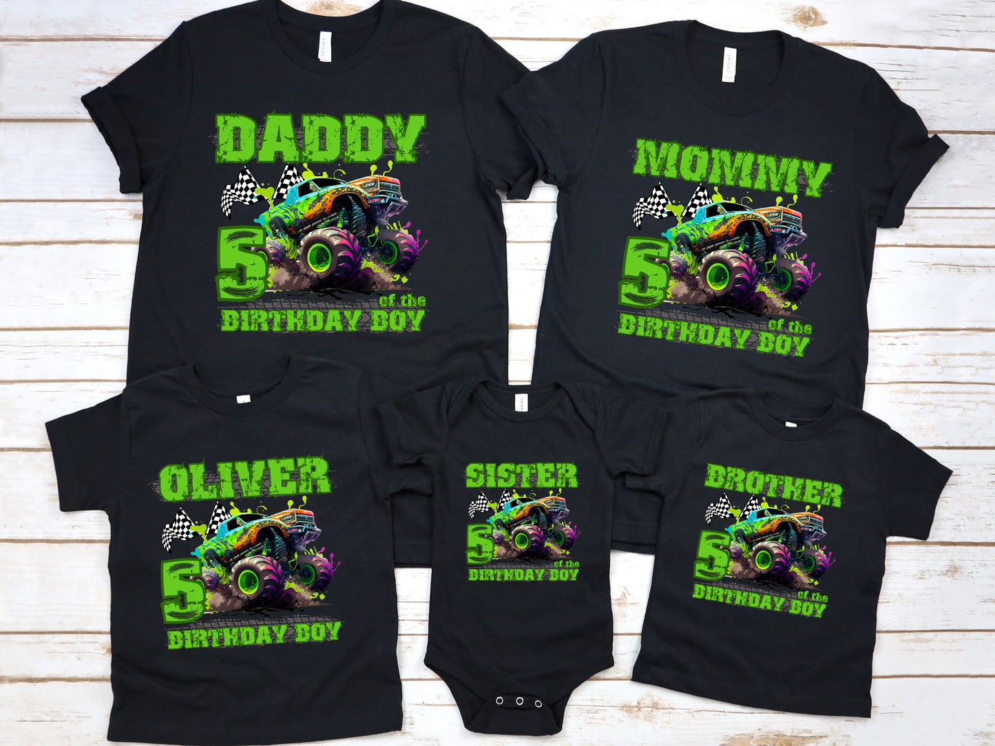 Personalized Monster Truck Birthday Shirt - Custom Race Car Tee