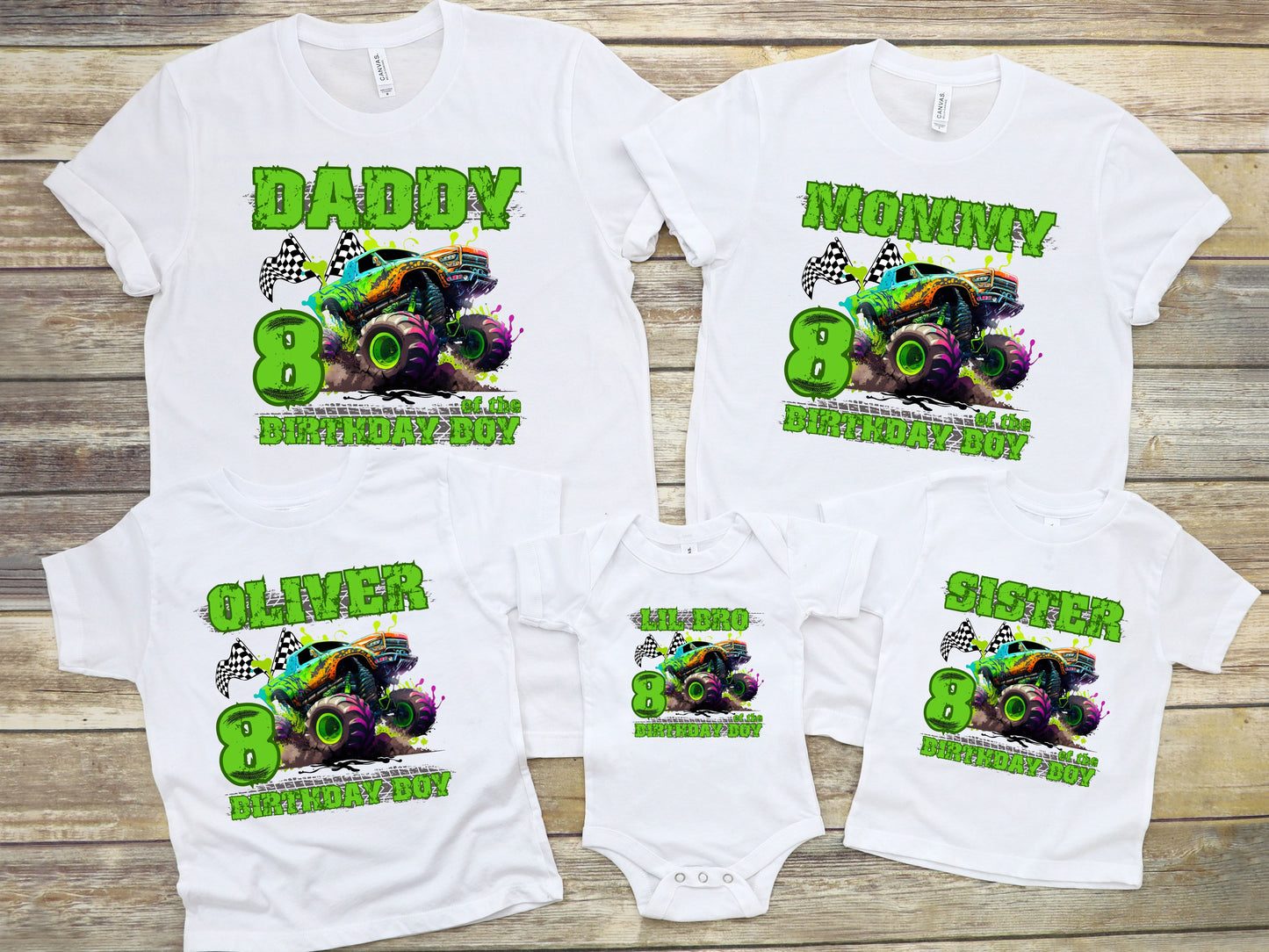 Personalized Monster Truck Birthday Shirt - Custom Race Car Tee
