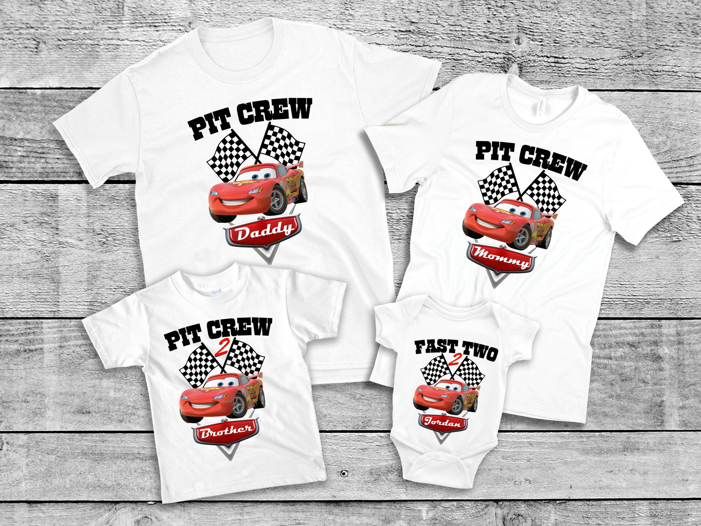 Lightning McQueen Birthday Shirt, Cars Birthday Boy Shirt, Personalized Name Age Pit Crew Shirt