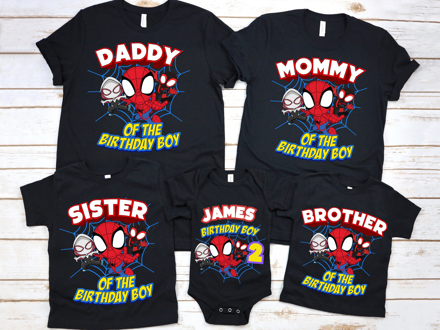 Spidey and Friends Birthday Shirt, Custom Family Matching Outfit