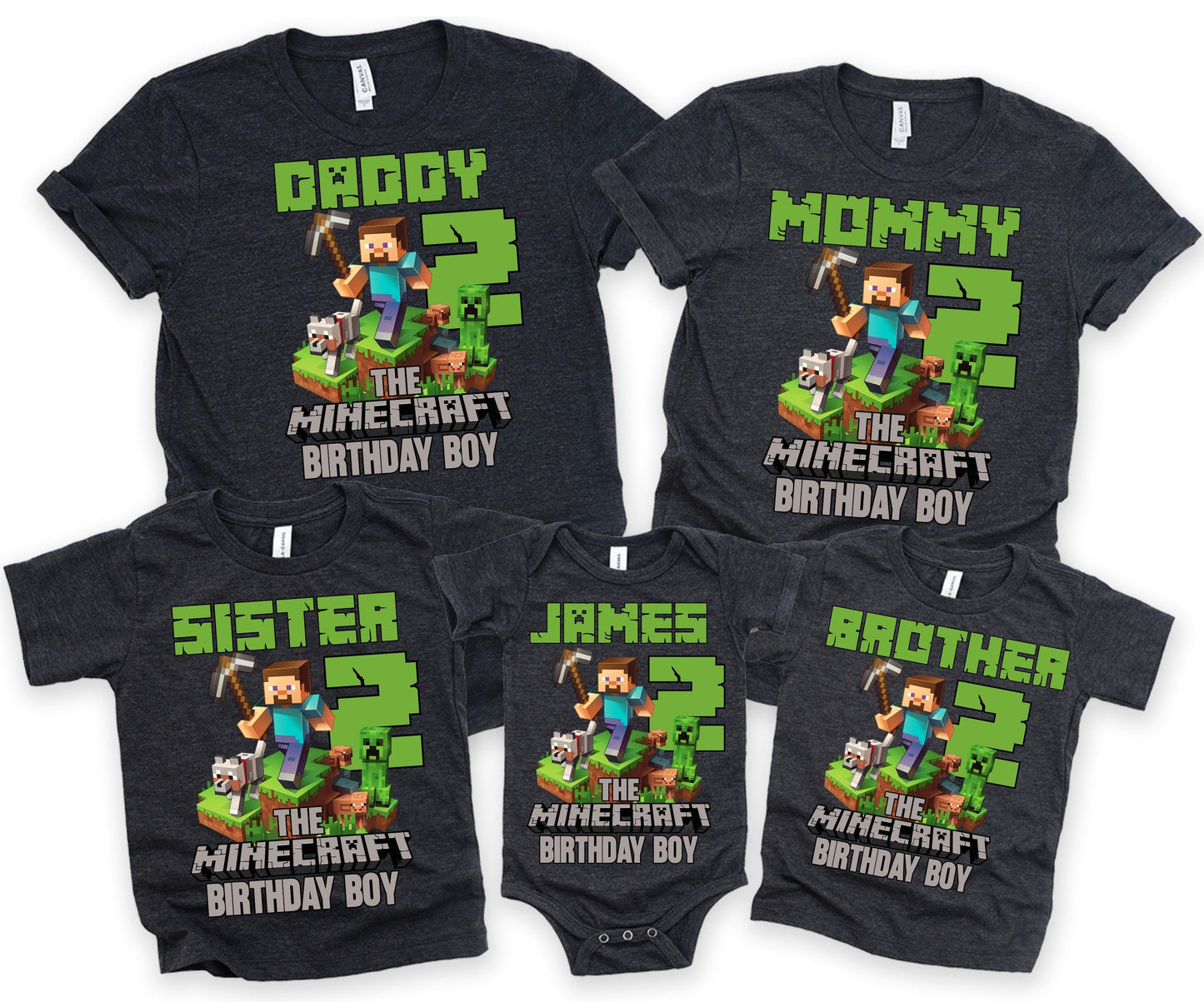 Custom MineC Family Birthday Boy Shirt,Birthday Outfit for Kids