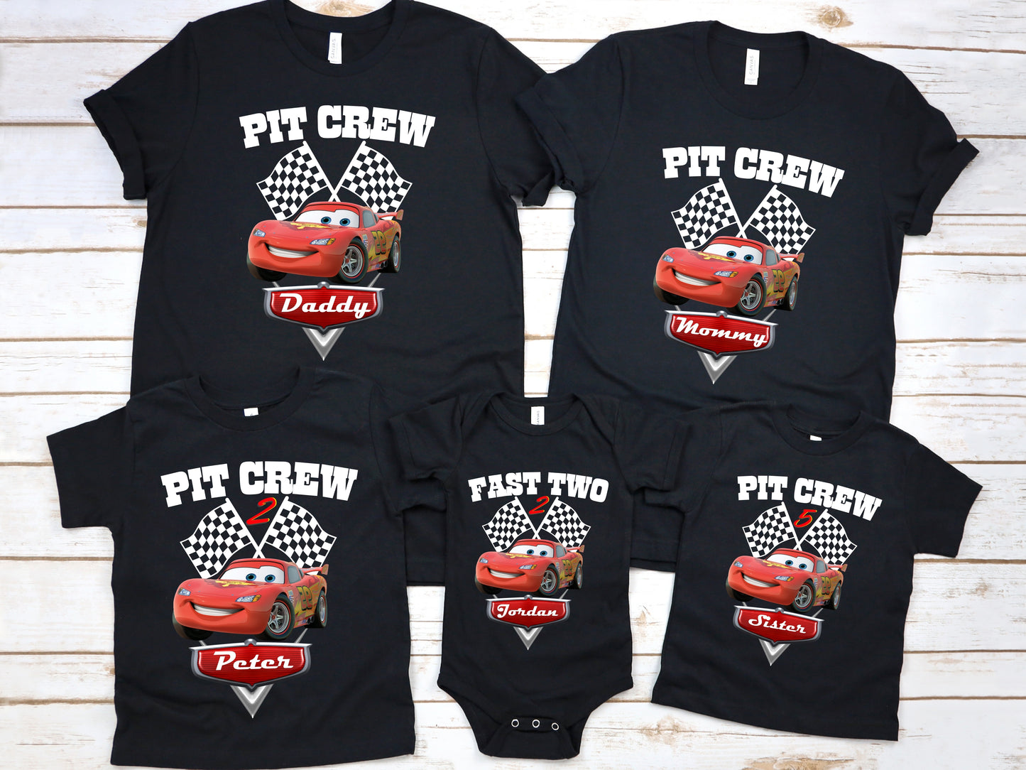 Lightning McQueen Birthday Shirt, Cars Birthday Boy Shirt, Personalized Name Age Pit Crew Shirt