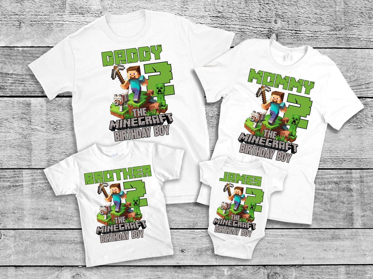 Custom MineC Family Birthday Boy Shirt,Birthday Outfit for Kids