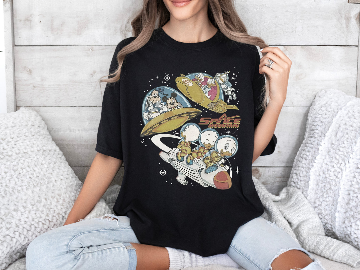 Vintage Mickey Space Mountain Comfort Colors Shirt, Disney Space Exploration Shirt