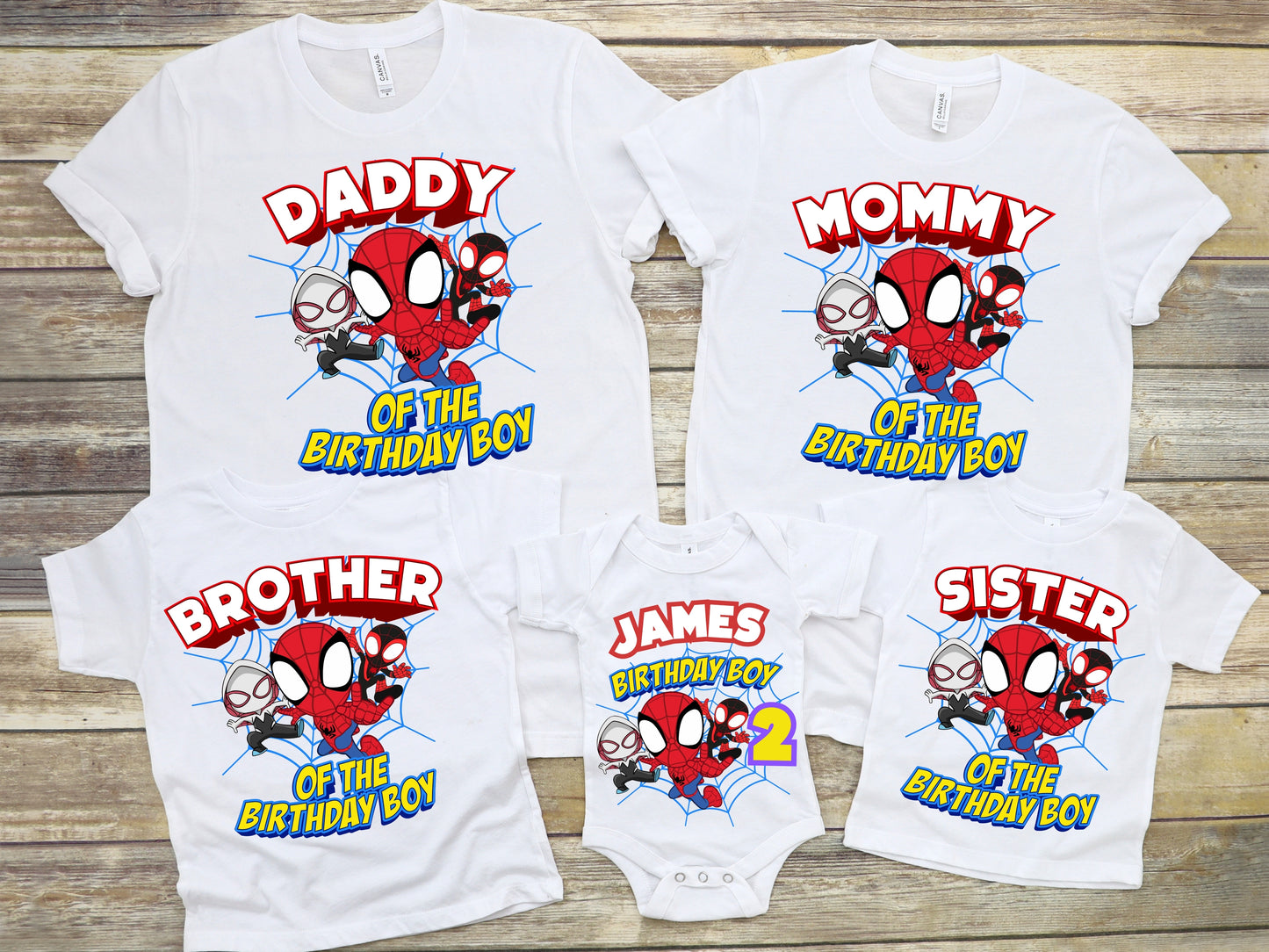 Spidey and Friends Birthday Shirt, Custom Family Matching Outfit