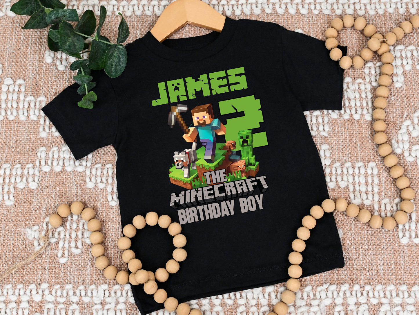 Custom MineC Family Birthday Boy Shirt,Birthday Outfit for Kids