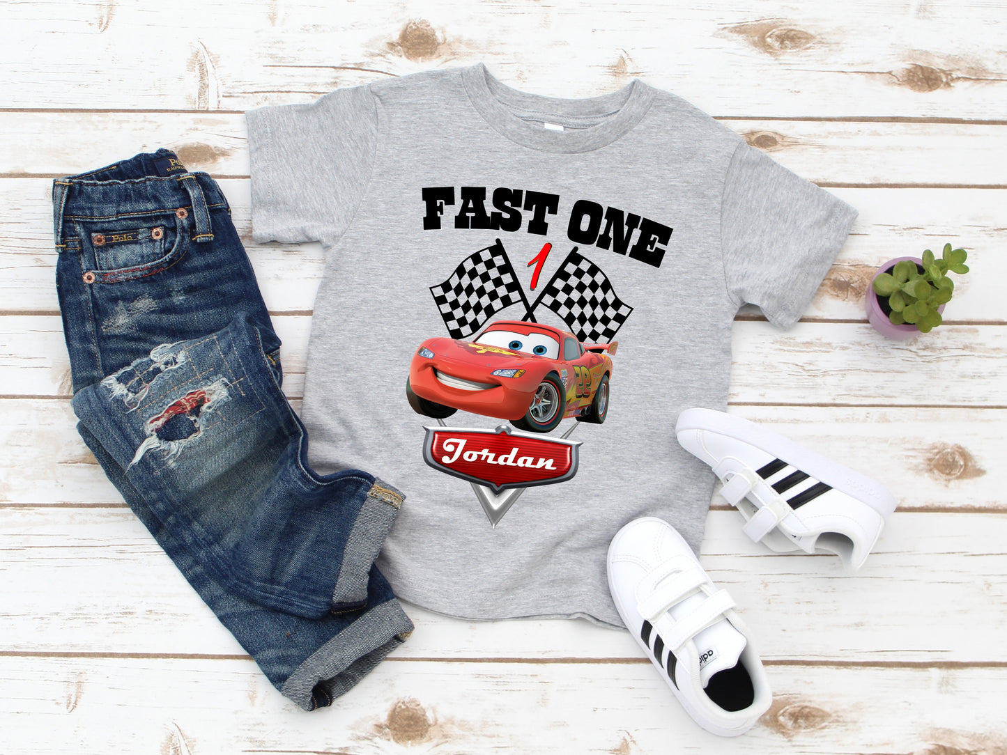 Lightning McQueen Birthday Shirt, Cars Birthday Boy Shirt, Personalized Name Age Pit Crew Shirt
