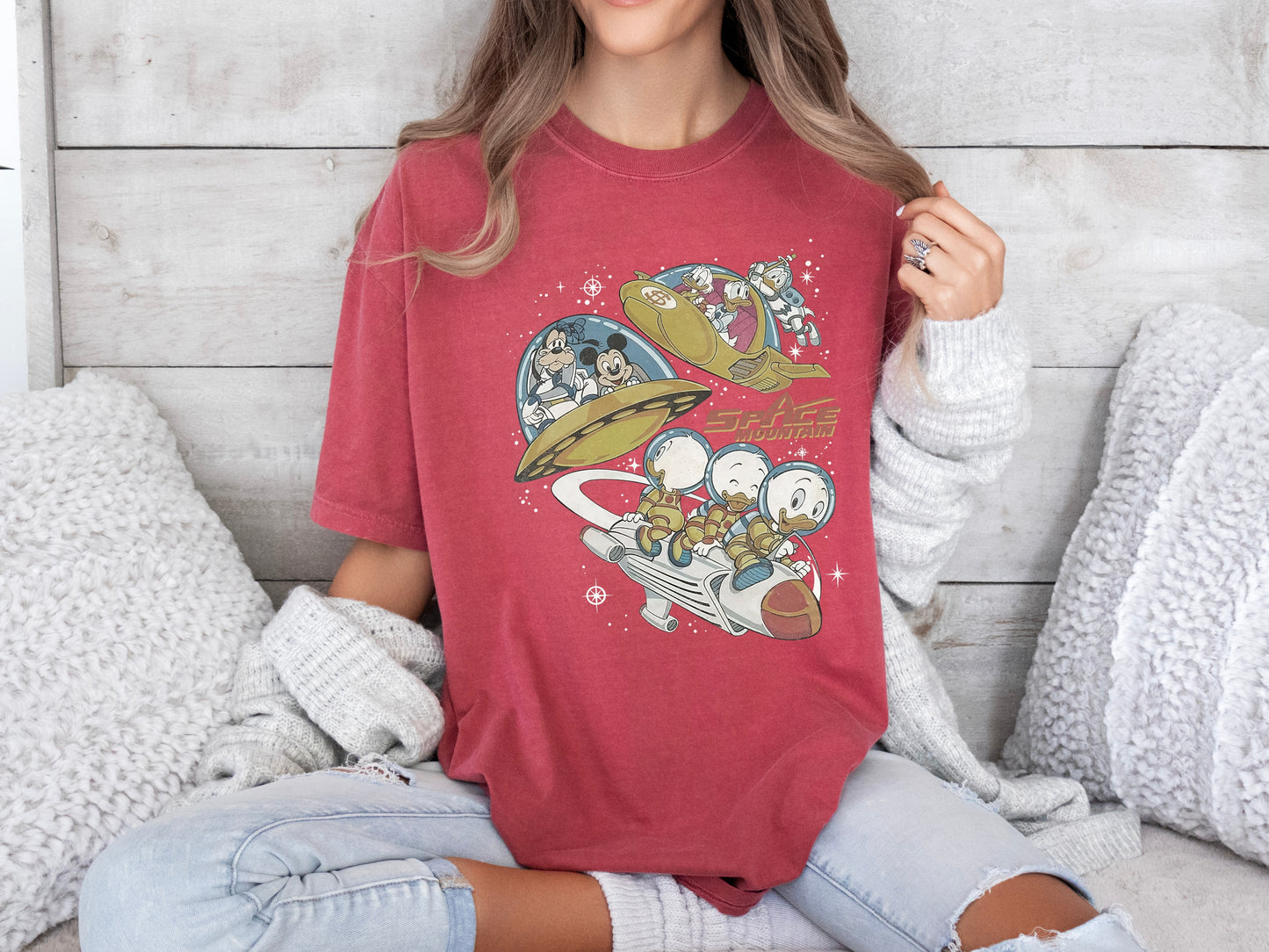 Vintage Mickey Space Mountain Comfort Colors Shirt, Disney Space Exploration Shirt