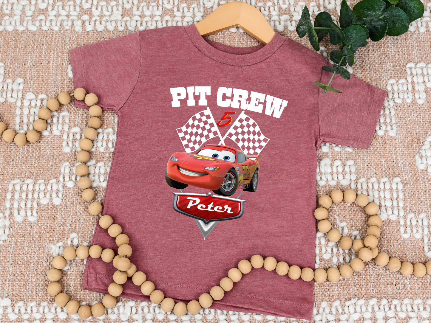 Lightning McQueen Birthday Shirt, Cars Birthday Boy Shirt, Personalized Name Age Pit Crew Shirt