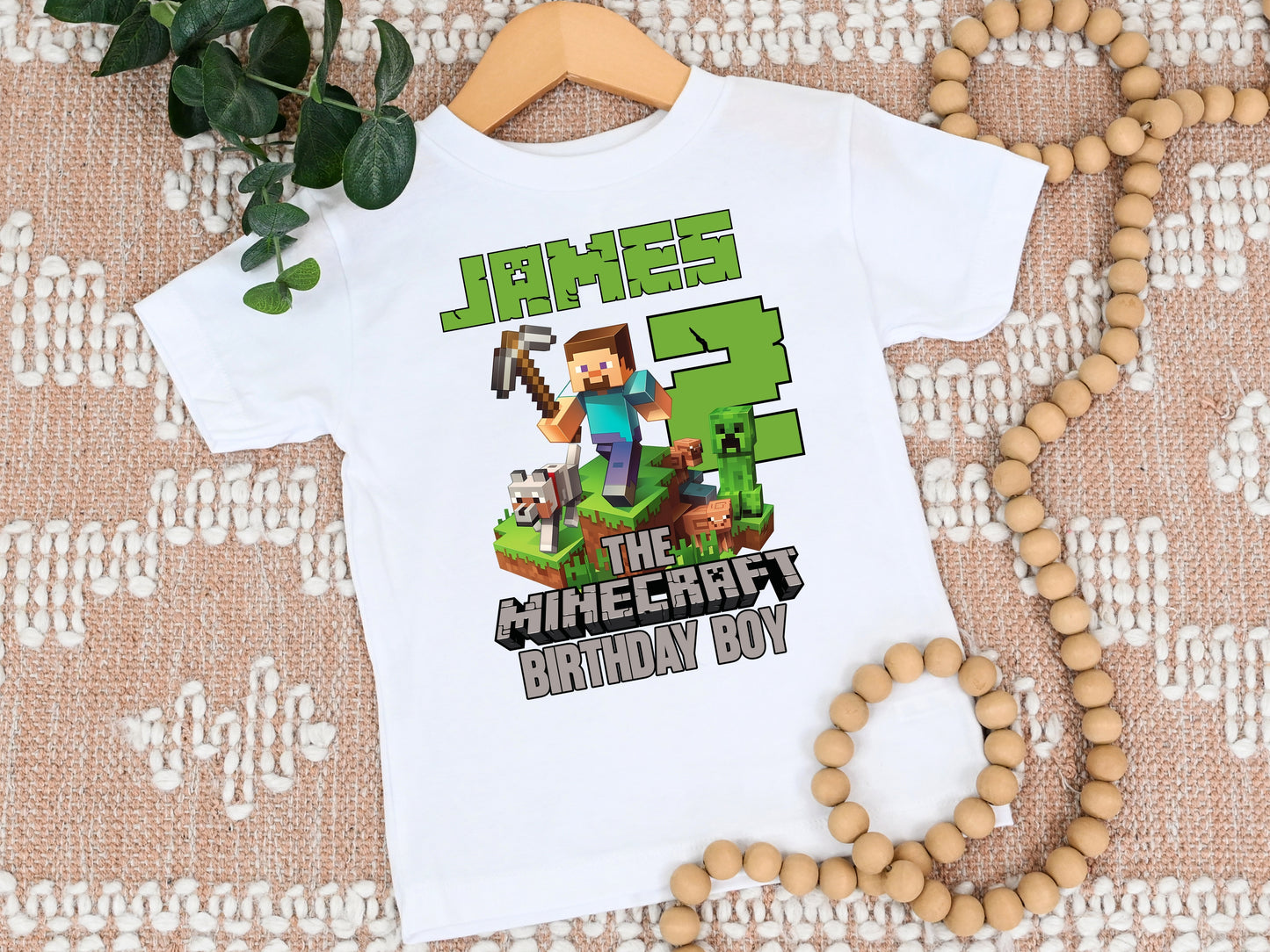 Custom MineC Family Birthday Boy Shirt,Birthday Outfit for Kids