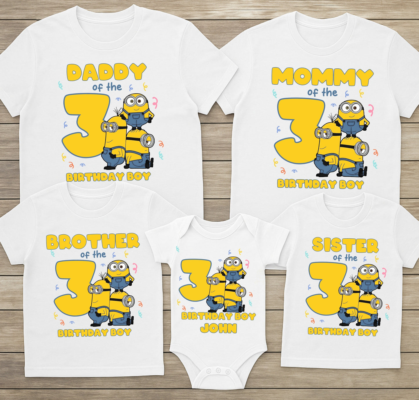 Custom Minion Birthday Shirt - Family Matching Birthday Boy Party Tee