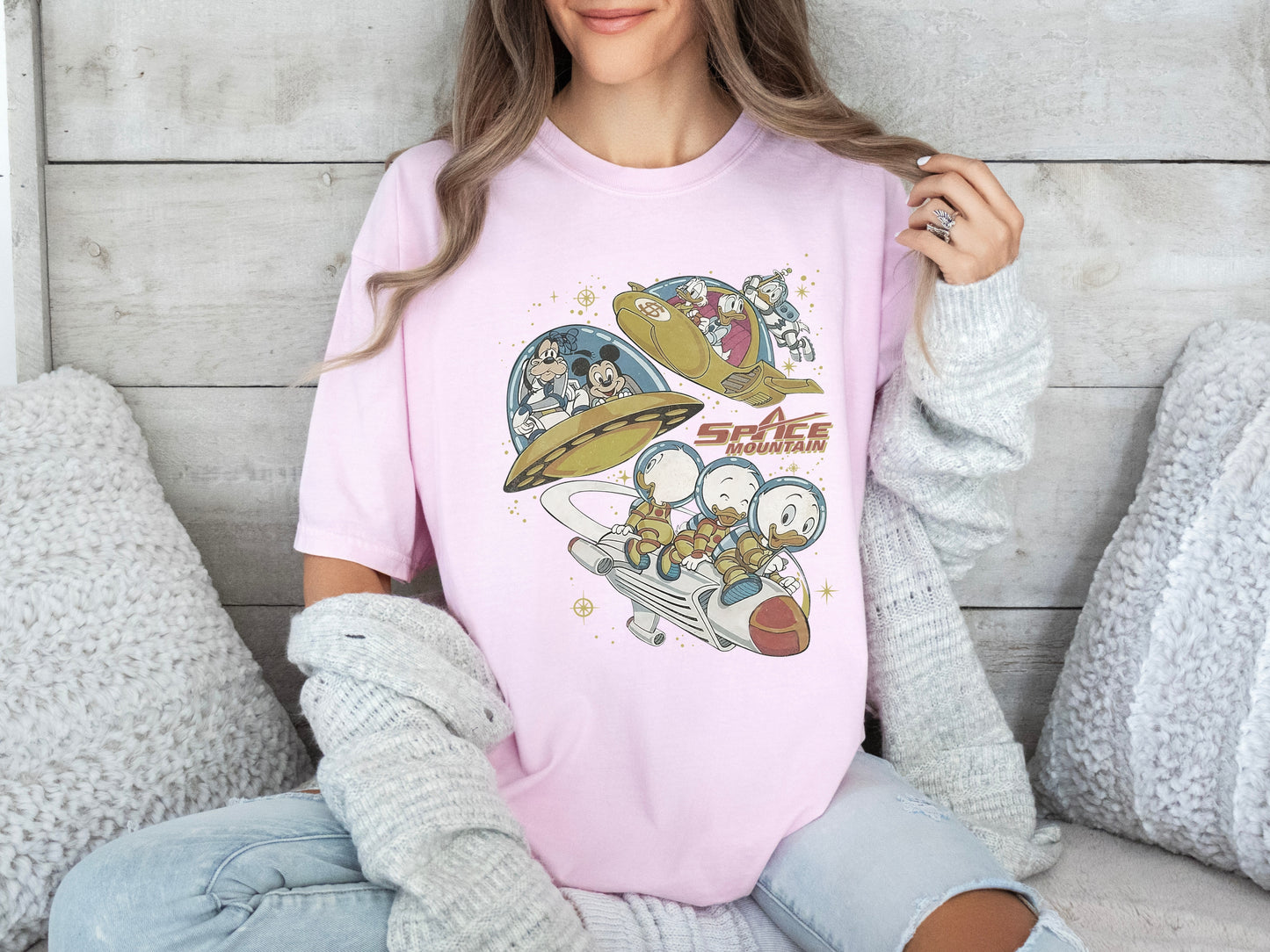 Vintage Mickey Space Mountain Comfort Colors Shirt, Disney Space Exploration Shirt