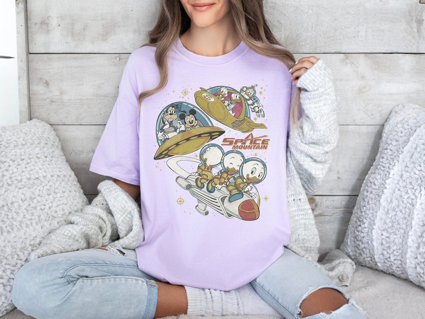 Vintage Mickey Space Mountain Comfort Colors Shirt, Disney Space Exploration Shirt