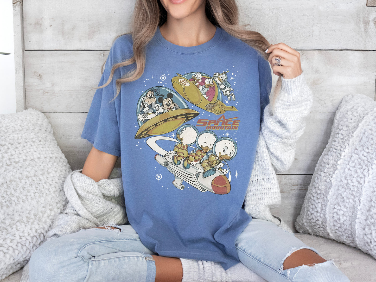 Vintage Mickey Space Mountain Comfort Colors Shirt, Disney Space Exploration Shirt